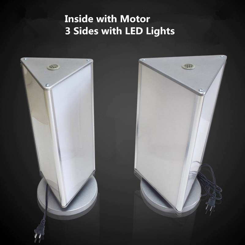 blank triangular rotating light box