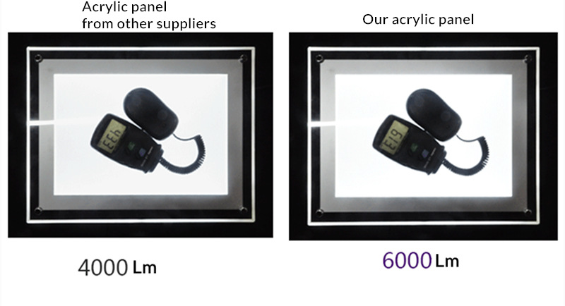 wall mounted crystal light box comparison on Lumen