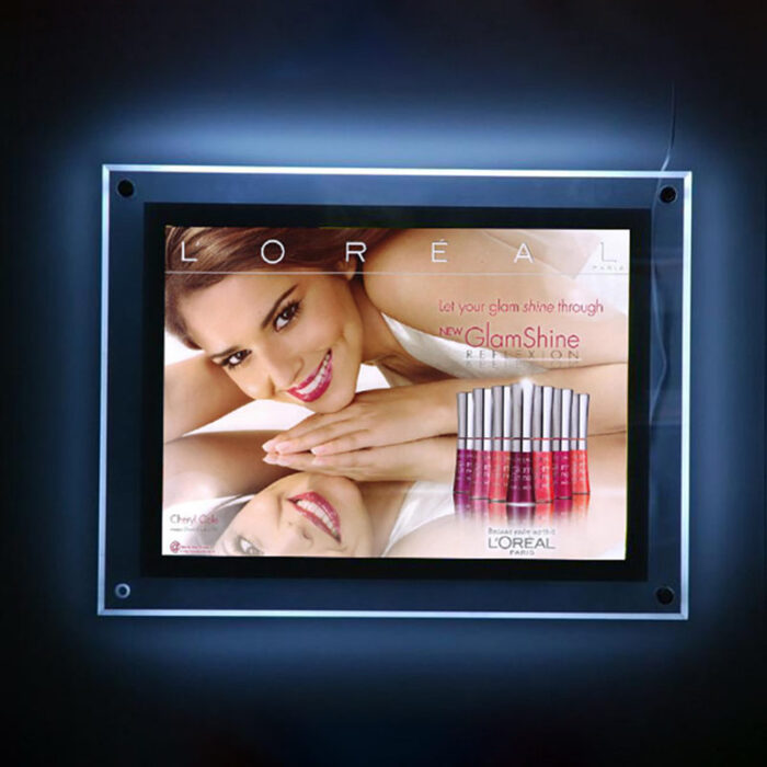 wall mounted crystal light box with beauty advertising