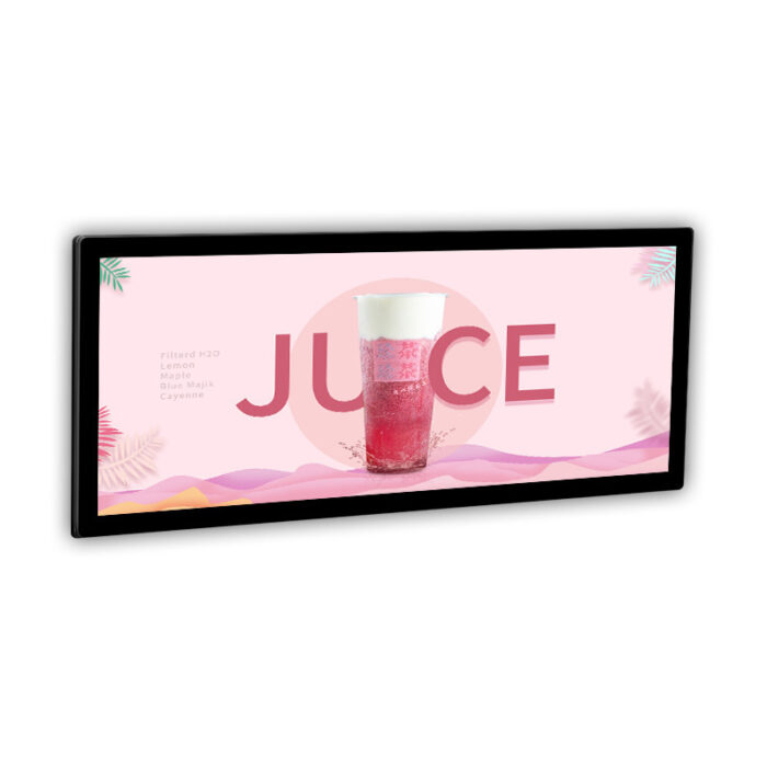 magnetic shelf light box with juice advertising