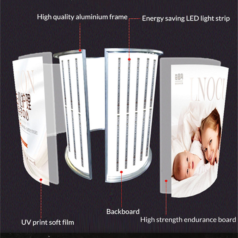 round column fabric light box structure diagram