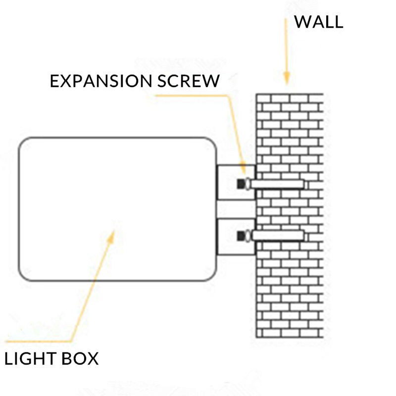 wall mounted vaccum light box installation diagram