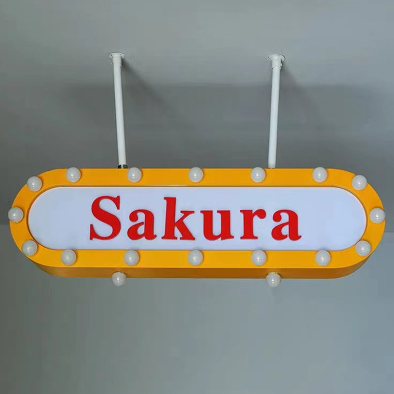 ceiling hanging marquee light box with LED turn off