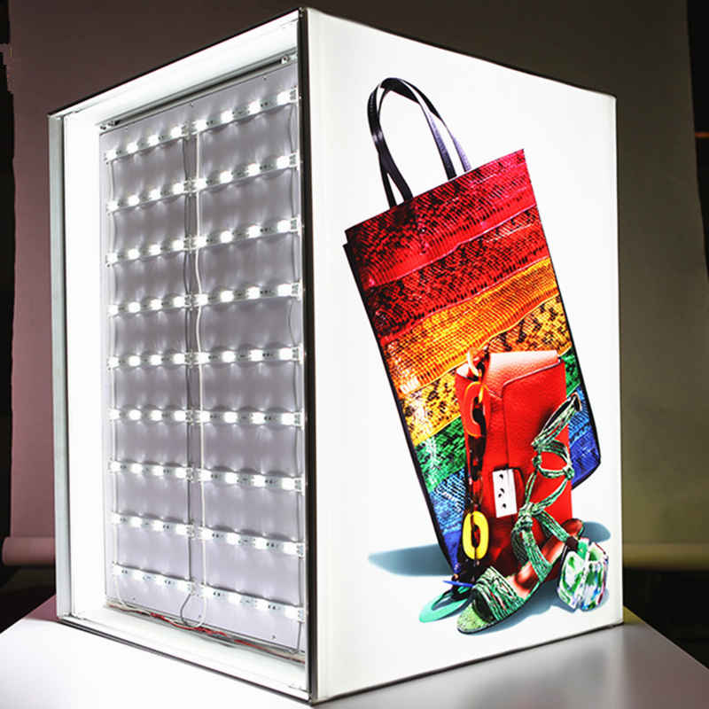 pillar fabric lightboxes with LED lights