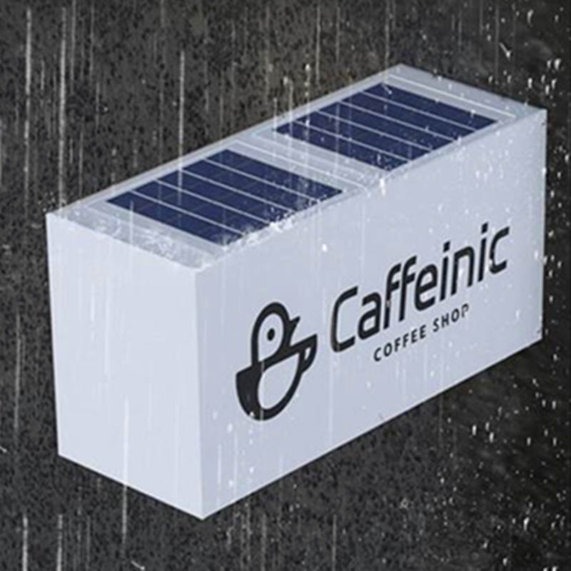solar cubic acrylic cube light box waterproof