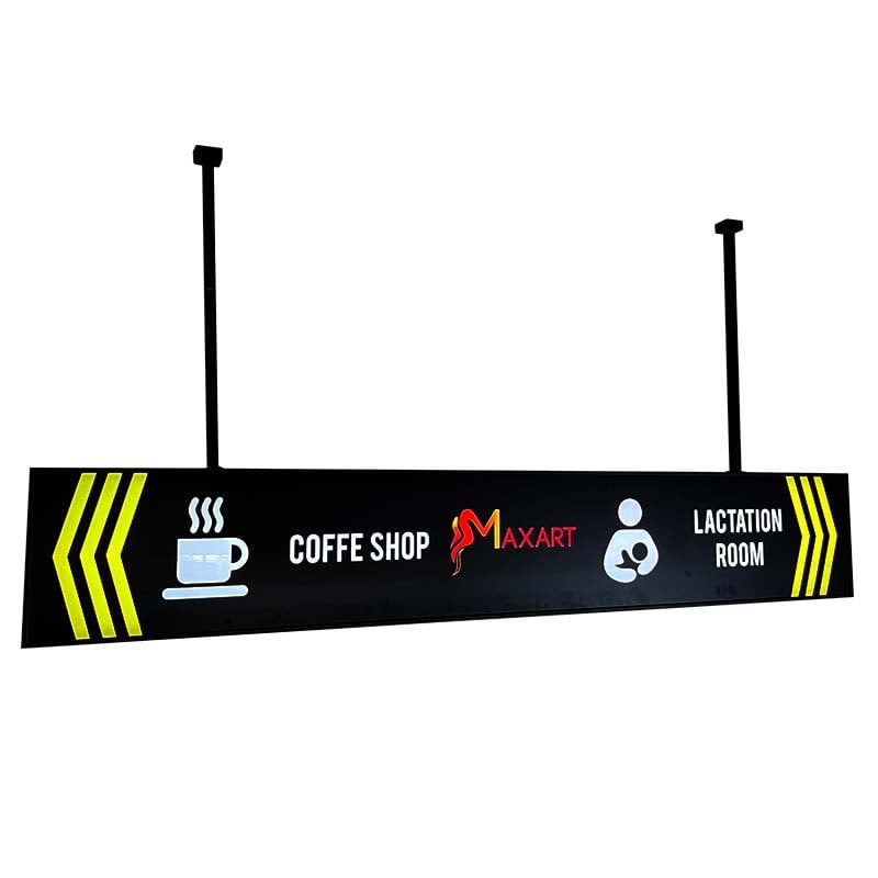 metal directional lightbox sign