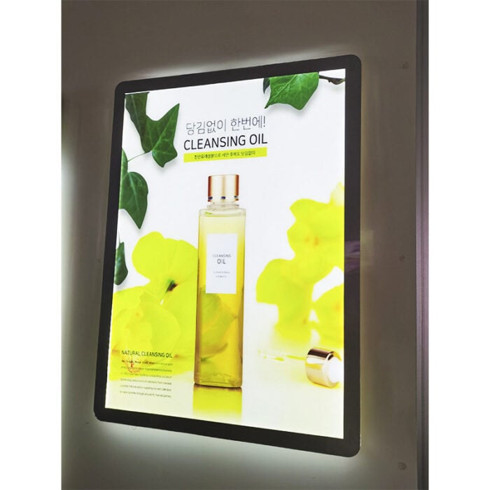 super bright wall mounted frameless magnetic light box