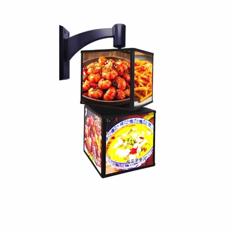 2 layers rotating cube light box sign with posters printed