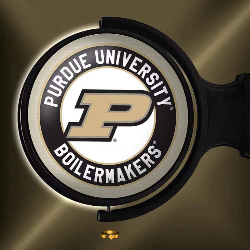 rotating lightbox wall sign for university school