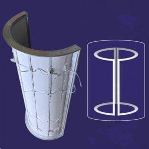round column fabric light box profile, PVC backboard and its lights