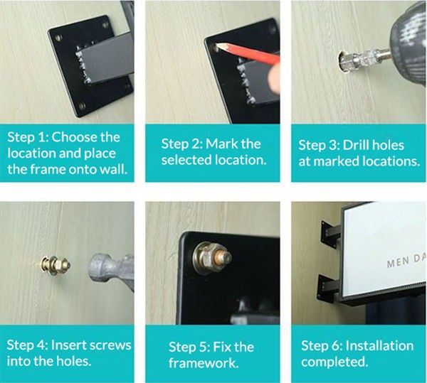 how to install square vacuum light box