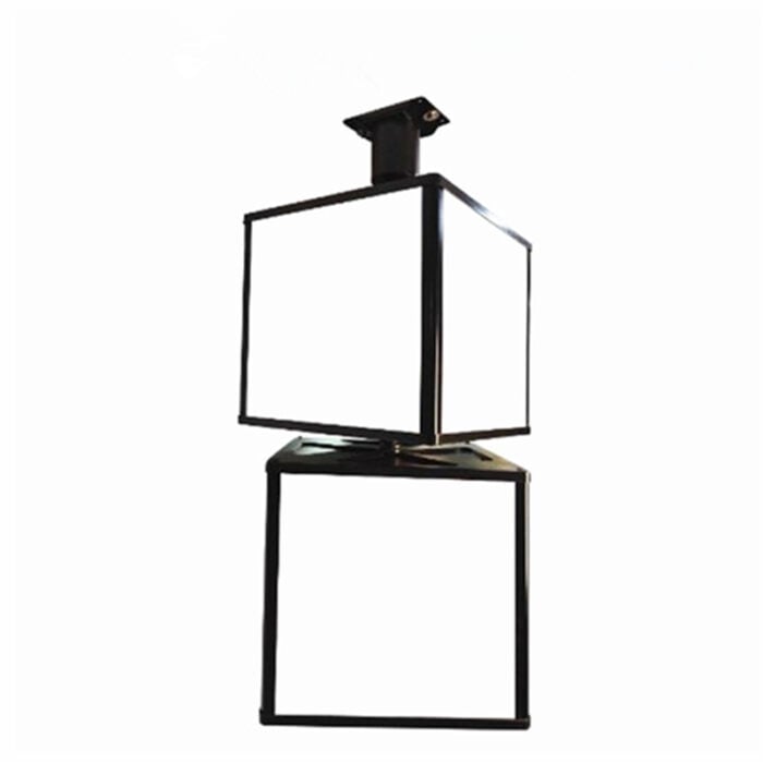 bar hanging cube rotating lightbox sign blank 2 tiers