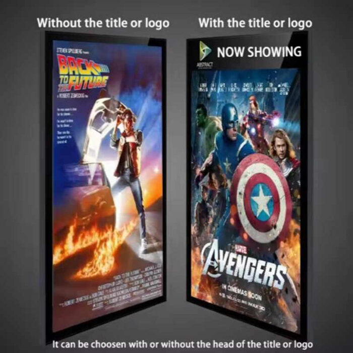 2 cinema poster light boxes with or without logo
