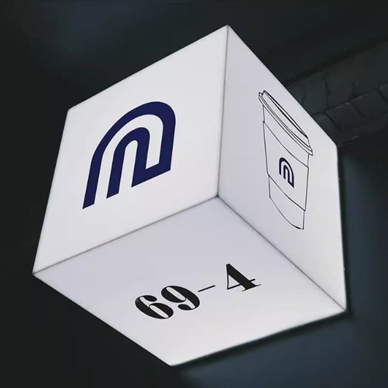 custom imprinted 4 sided display wall mounted cube acrylic light box
