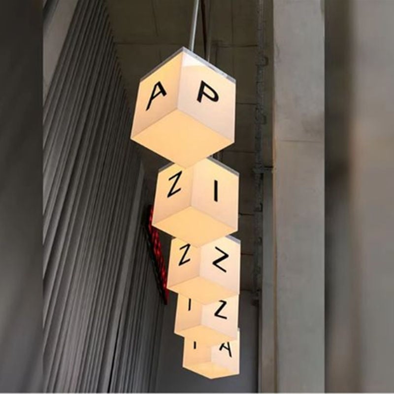 ceiling suspend cube acrylic light boxes