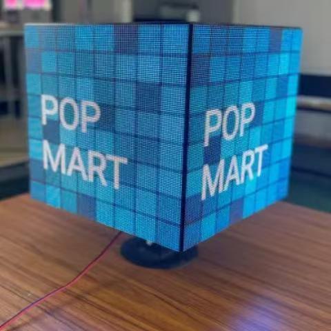 cube programmable full color display hanging lightbox with pop mart brand