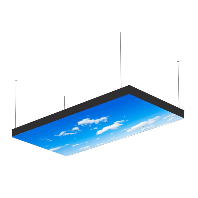 ceiling hanging fabric lightbox with string hanging