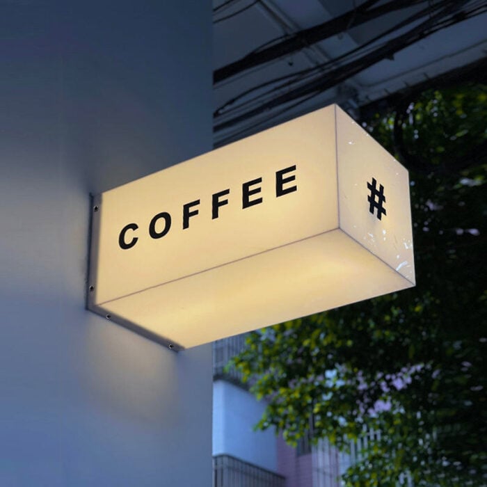 rectangular illuminated blade sign