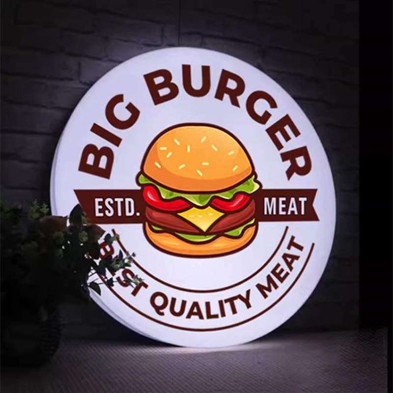 round acrylic light box sign full color print