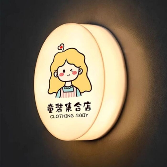 wall mounted warm light full color imprint round acrylic light box