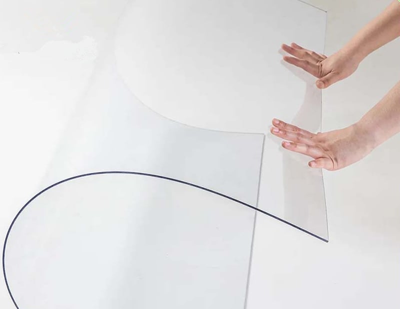 transparent pc board for round column fabric light box