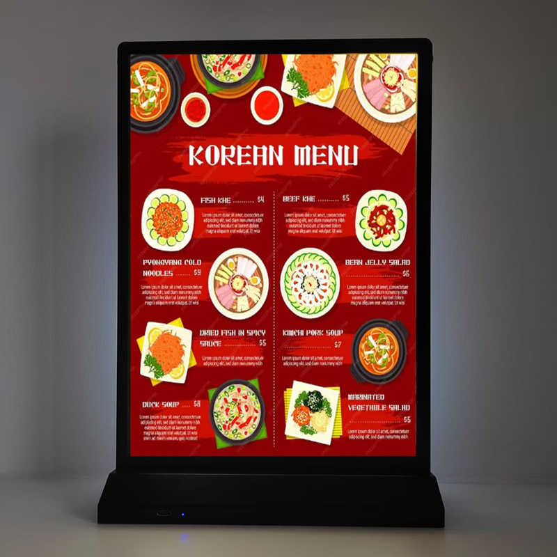 rechargeable desktop light box stand with black frame