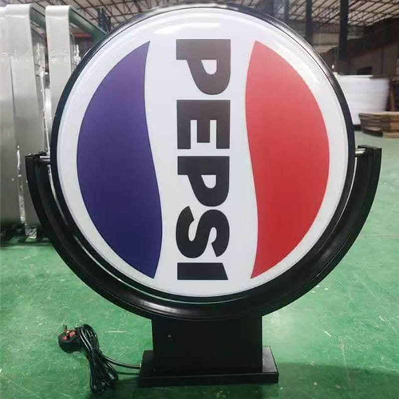 rotating lightbox wall sign with PEPSI logo