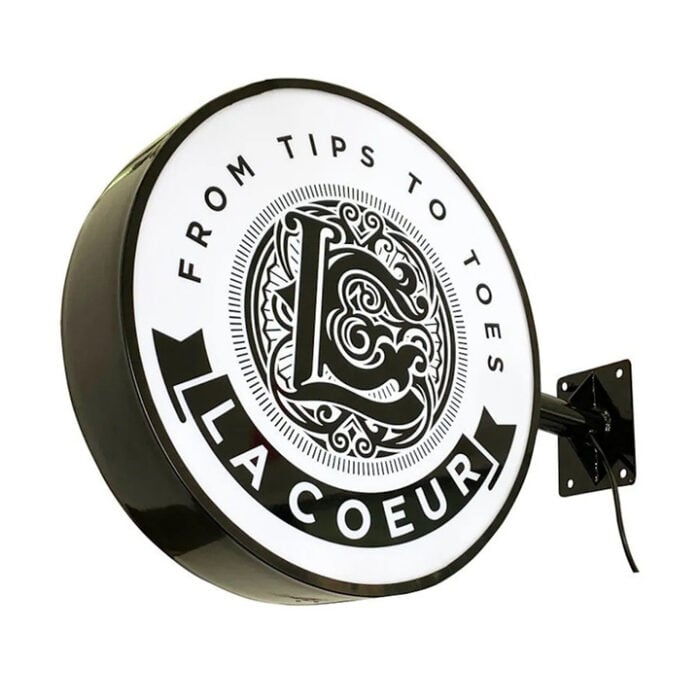round light box flat face custom imprinted with logo
