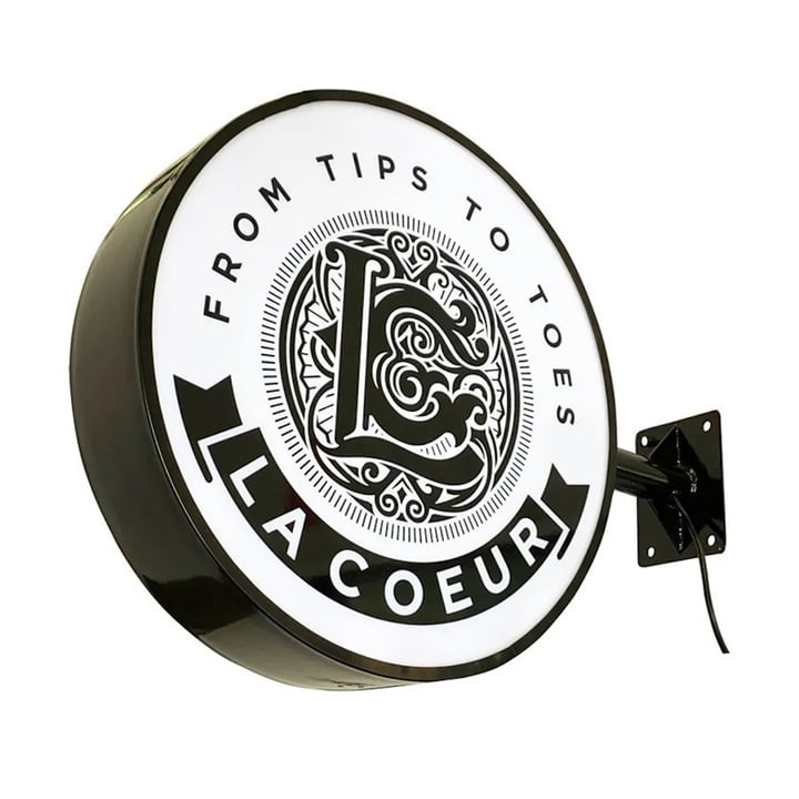 round light box flat face custom imprinted with logo