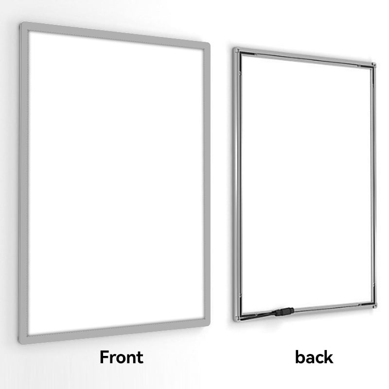 blank slim wall mounted slide in light boxes back side and front side