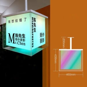 colorful hanging cube acrylic light box