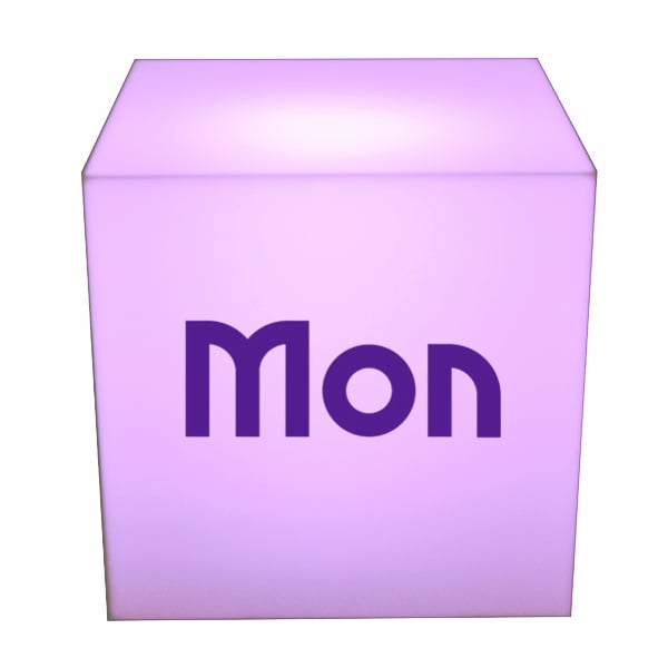 light purple led cube light box