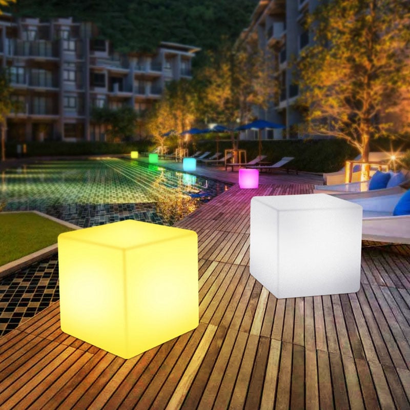Various lighting colors light up LED cubes boxes seats