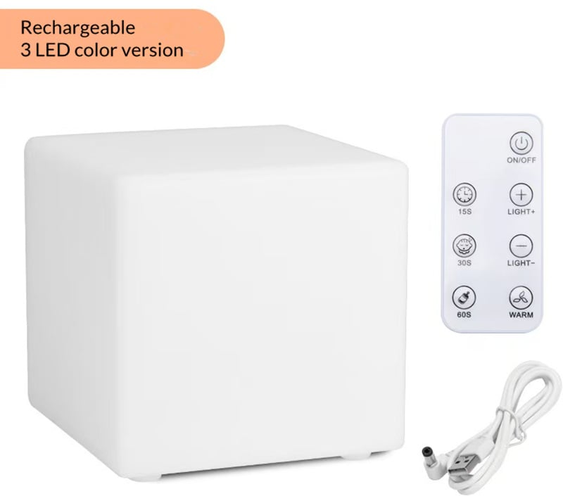 recahrgeable light up cubes boxes seats with 3 color LED
