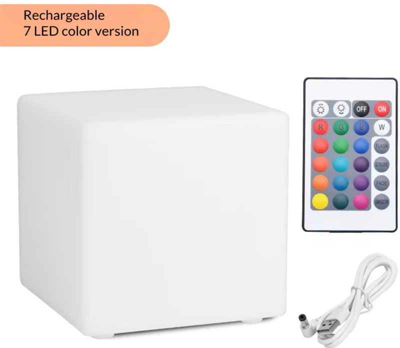 recharegeable 7 color LED light up cubes boxes seats