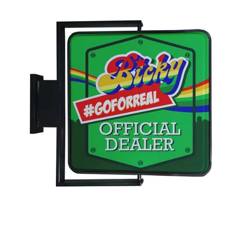 rotating led light box square shaped double side waterproof