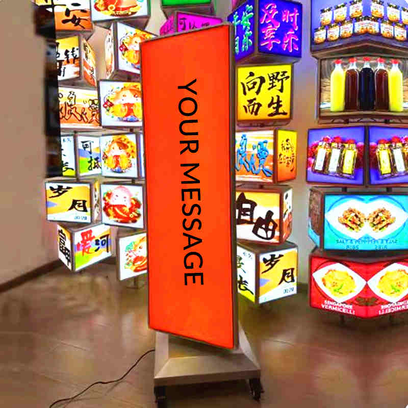 three sided rotating fabric light box