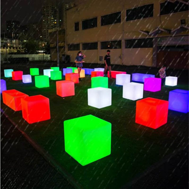 Rainproof, frostproof, lightning-proof light up LED cubes boxes seats