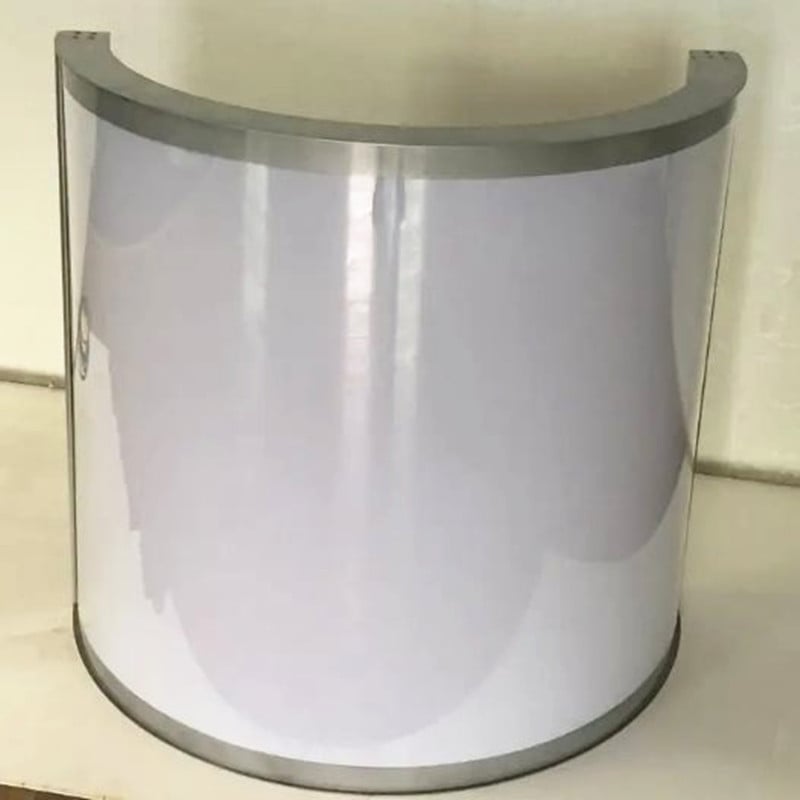round column fabric light box frame with transparent PE cover