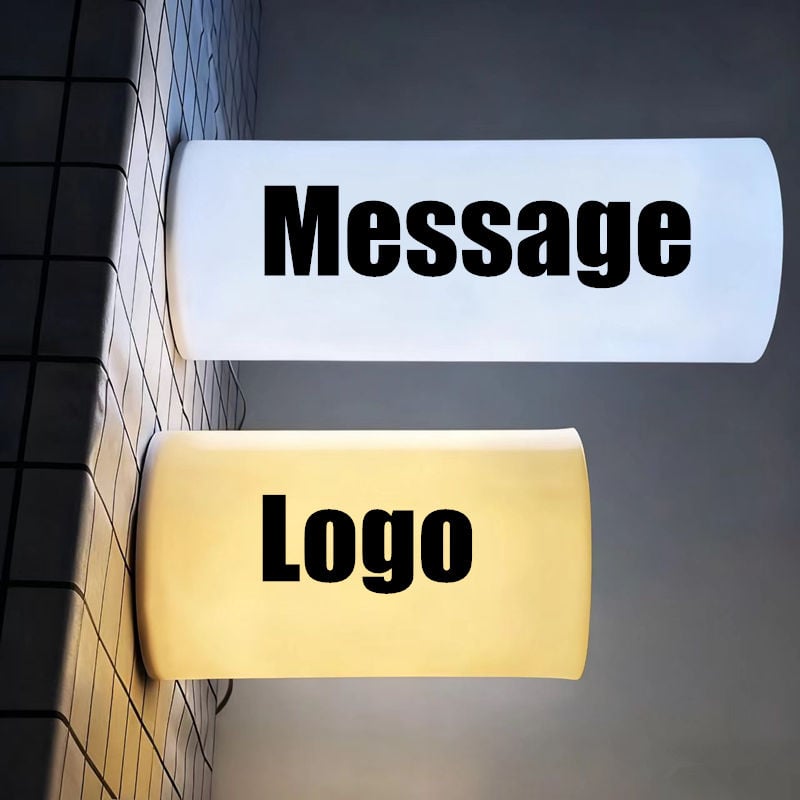 2 different sizes circular column acrylic lightbox signs with 2 color temperatures