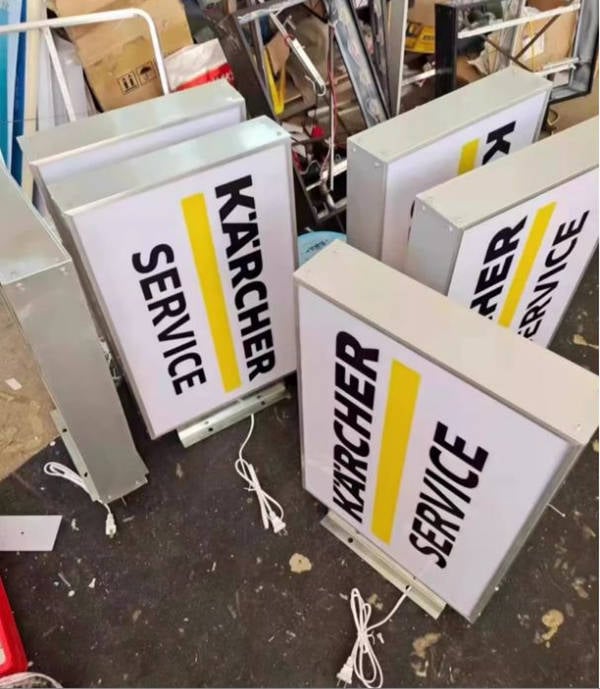 bulk produced custom printed rectangle blade signs