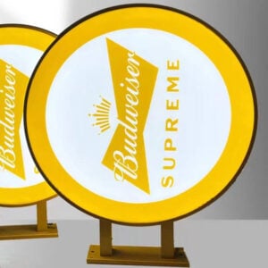 round light box flat face for beer logo sign