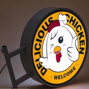 round light box flat face for fast food shop