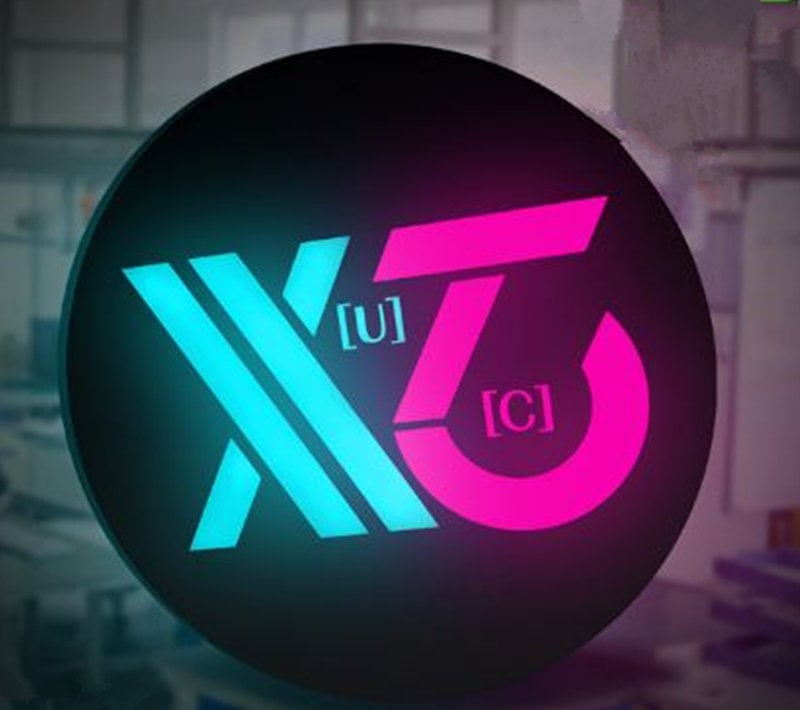 round metal fret-cut light box sign