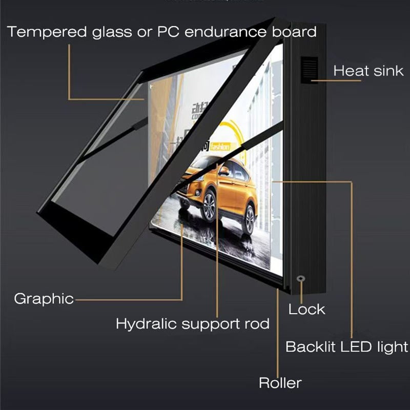 wall mounted LED scrolling lightbox structure