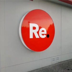 Wall mounted round acrylic light box sign