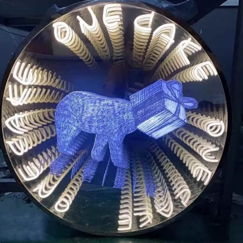 holographic fan infinity mirror sign