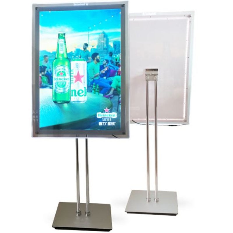 crystal acrylic light box stand front side and back side