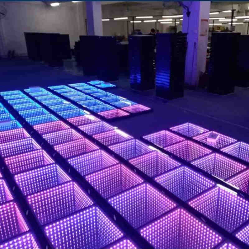 single color LED infinity floor mirror