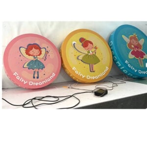 3 face and edge custom printed round acrylic light box signs for kindergarten use turn off